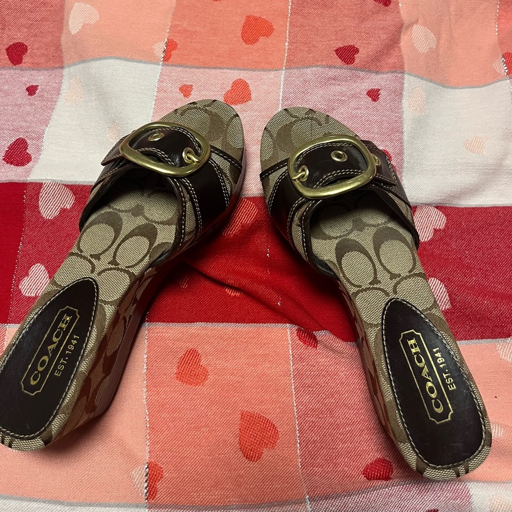 Coach Greta Wedge sandals. Only wore once. No box. Size 5.5 real comfortable.